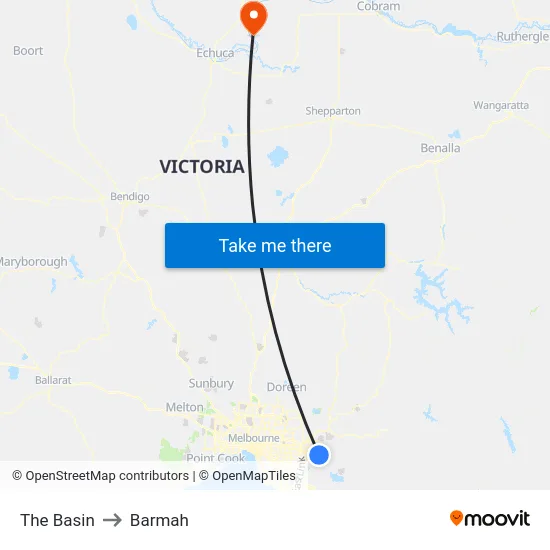 The Basin to Barmah map