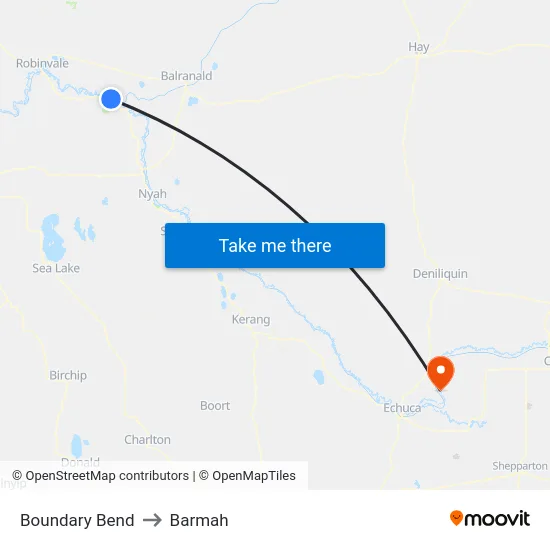 Boundary Bend to Barmah map