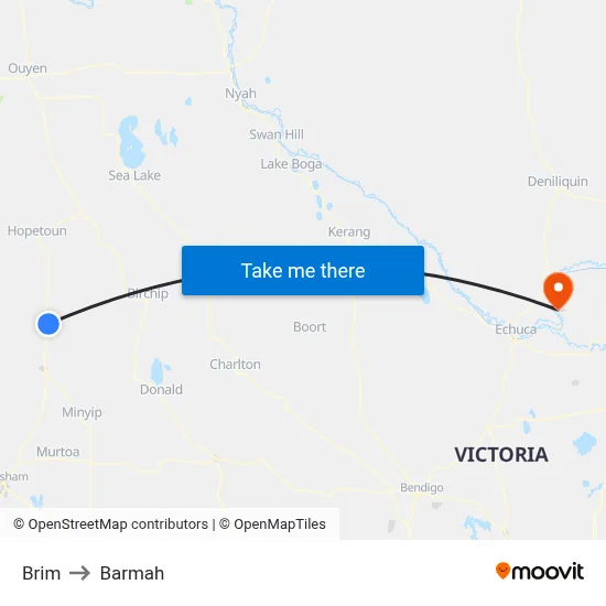 Brim to Barmah map
