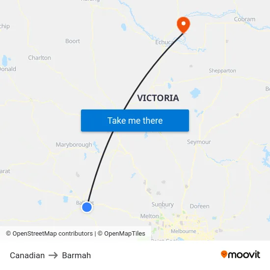 Canadian to Barmah map