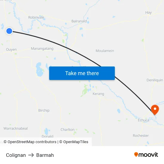 Colignan to Barmah map
