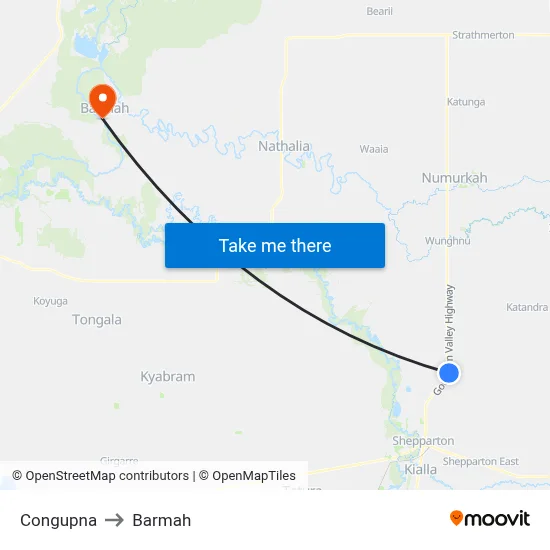 Congupna to Barmah map