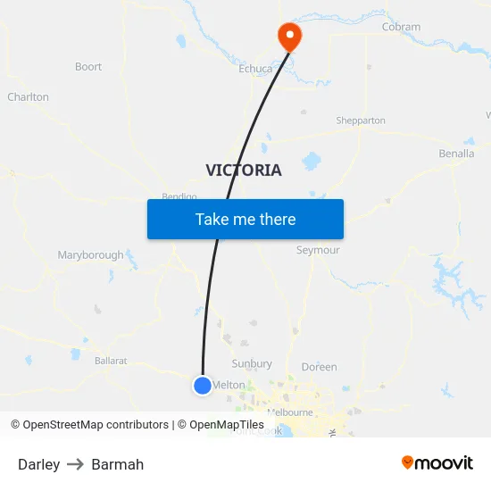 Darley to Barmah map