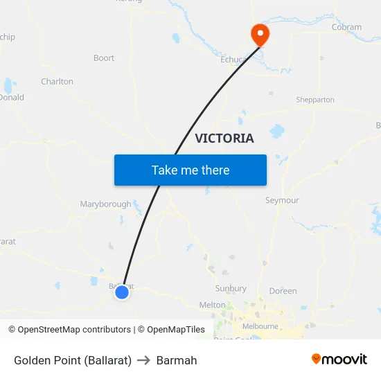 Golden Point (Ballarat) to Barmah map
