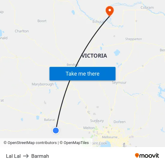 Lal Lal to Barmah map