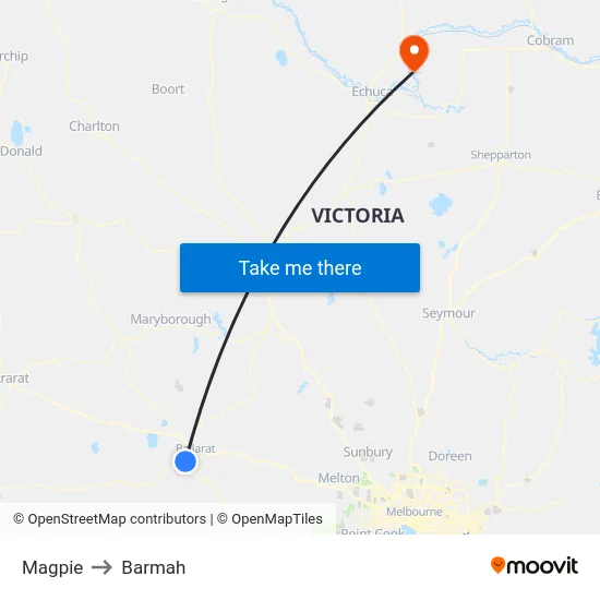 Magpie to Barmah map