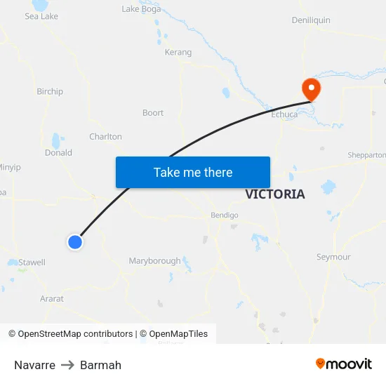 Navarre to Barmah map