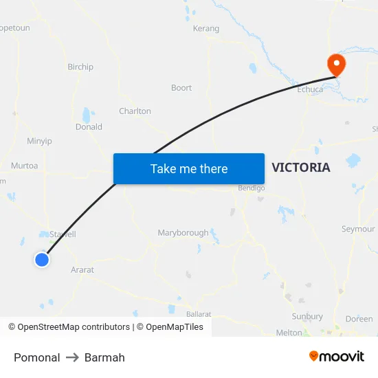 Pomonal to Barmah map