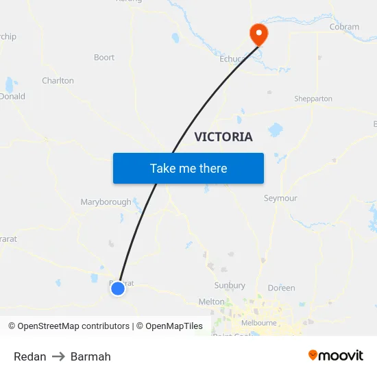 Redan to Barmah map