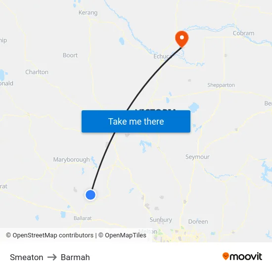 Smeaton to Barmah map