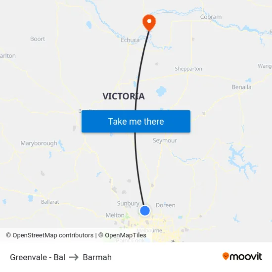 Greenvale - Bal to Barmah map