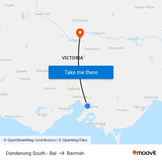Dandenong South - Bal to Barmah map