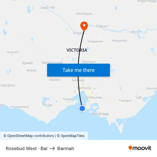 Rosebud West - Bal to Barmah map