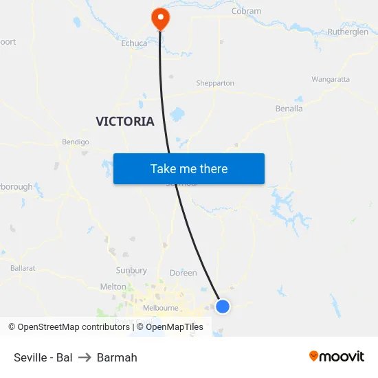 Seville - Bal to Barmah map