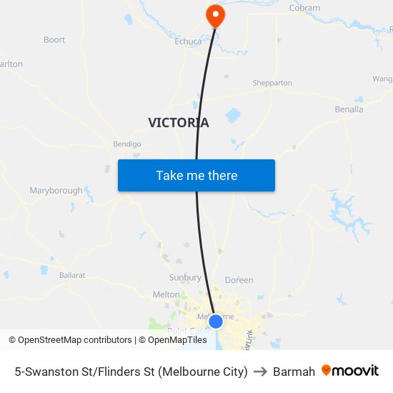 5-Swanston St/Flinders St (Melbourne City) to Barmah map