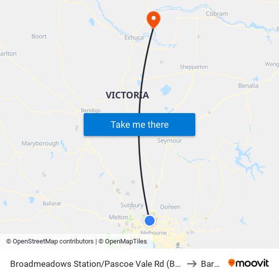 Broadmeadows Station/Pascoe Vale Rd (Broadmeadows) to Barmah map