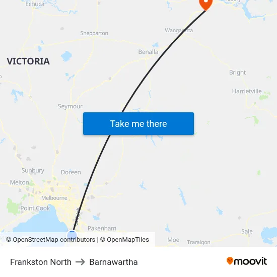 Frankston North to Barnawartha map