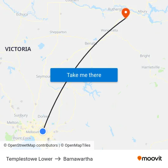 Templestowe Lower to Barnawartha map