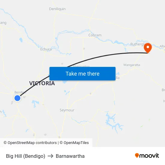 Big Hill (Bendigo) to Barnawartha map
