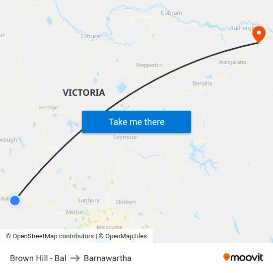 Brown Hill - Bal to Barnawartha map