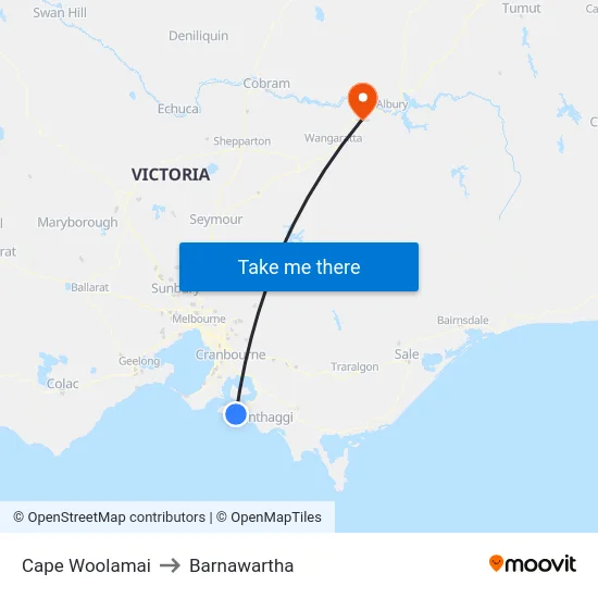 Cape Woolamai to Barnawartha map