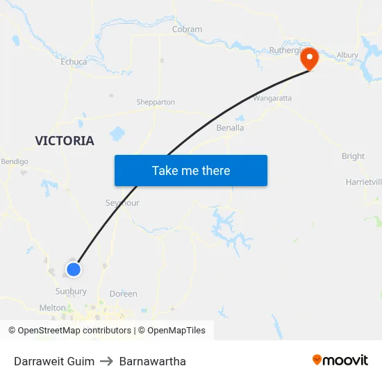 Darraweit Guim to Barnawartha map