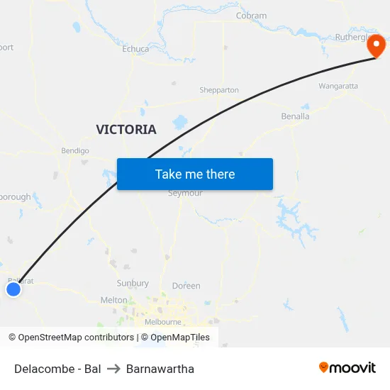 Delacombe - Bal to Barnawartha map