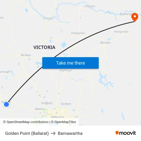 Golden Point (Ballarat) to Barnawartha map