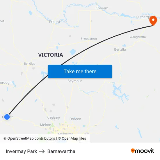 Invermay Park to Barnawartha map
