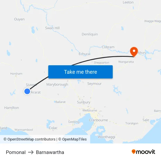 Pomonal to Barnawartha map