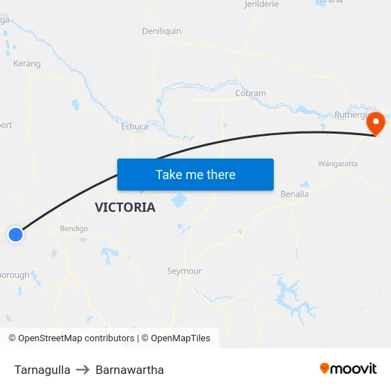 Tarnagulla to Barnawartha map
