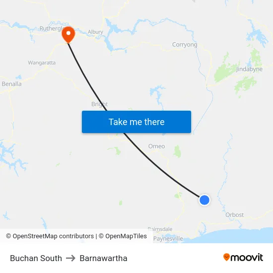 Buchan South to Barnawartha map