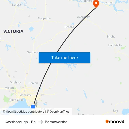 Keysborough - Bal to Barnawartha map