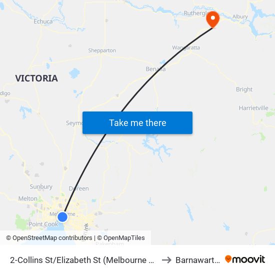 2-Collins St/Elizabeth St (Melbourne City) to Barnawartha map