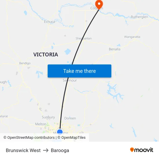 Brunswick West to Barooga map