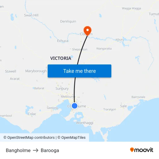 Bangholme to Barooga map