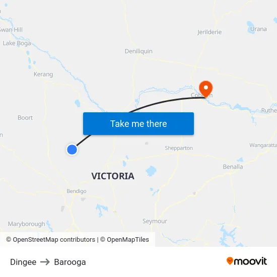 Dingee to Barooga map