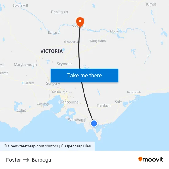 Foster to Barooga map