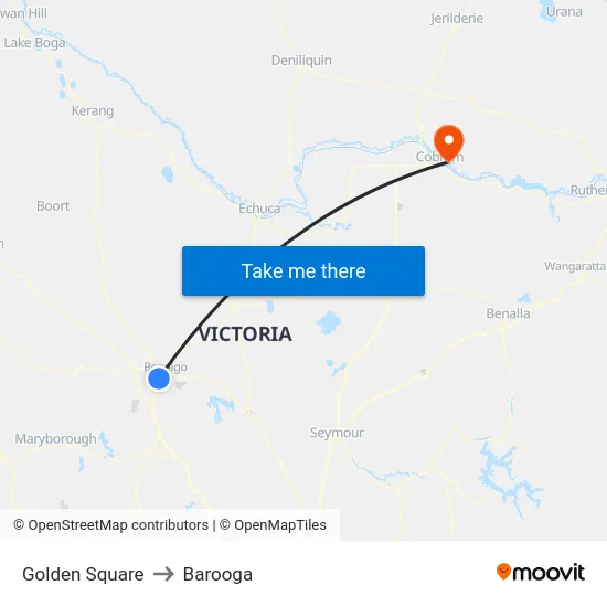 Golden Square to Barooga map