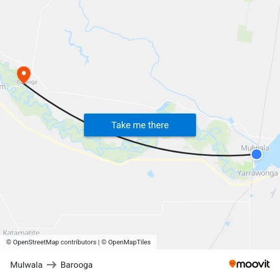 Mulwala to Barooga map