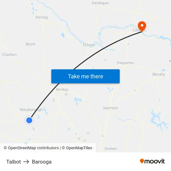 Talbot to Barooga map