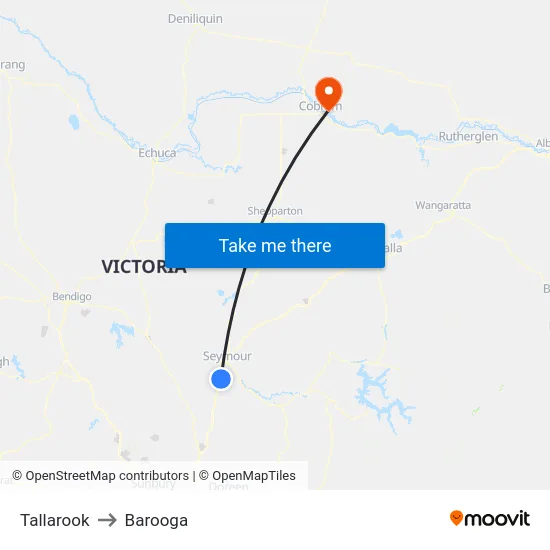 Tallarook to Barooga map