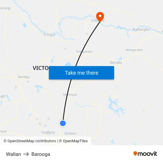 Wallan to Barooga map