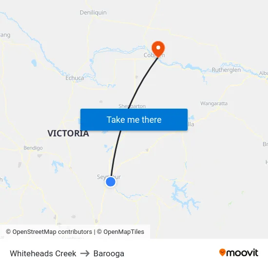 Whiteheads Creek to Barooga map