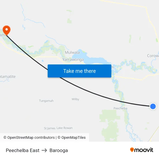 Peechelba East to Barooga map