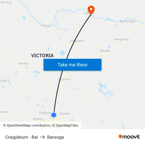 Craigieburn - Bal to Barooga map