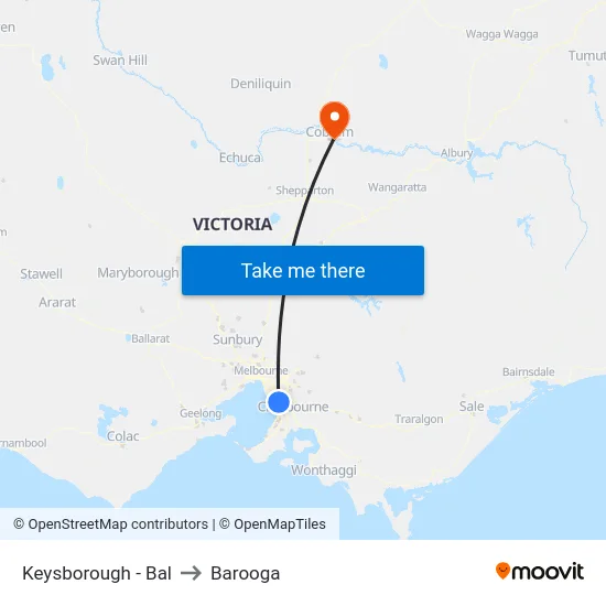 Keysborough - Bal to Barooga map