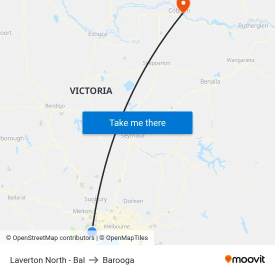 Laverton North - Bal to Barooga map