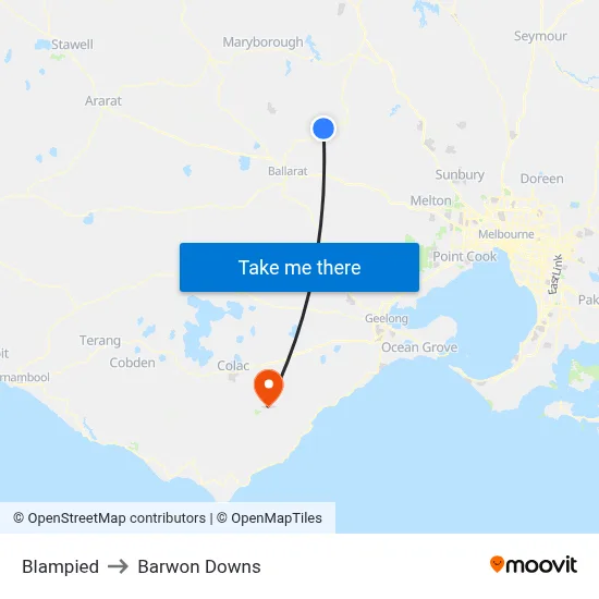 Blampied to Barwon Downs map