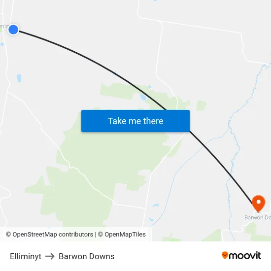 Elliminyt to Barwon Downs map